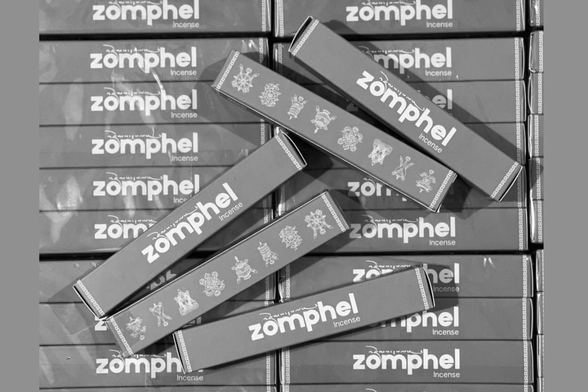 Zomphel incense product packaging and sticks